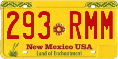 NM license plate 293RMM