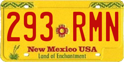 NM license plate 293RMN