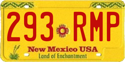 NM license plate 293RMP