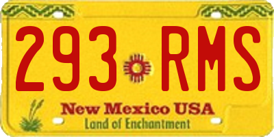 NM license plate 293RMS