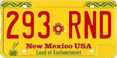 NM license plate 293RND