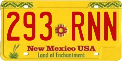 NM license plate 293RNN