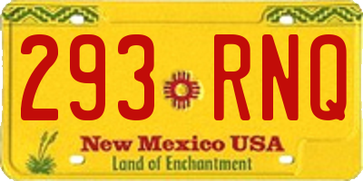 NM license plate 293RNQ
