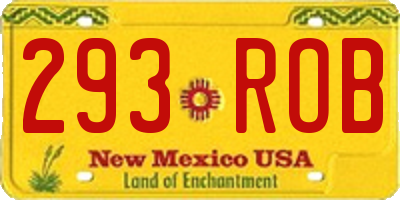 NM license plate 293ROB