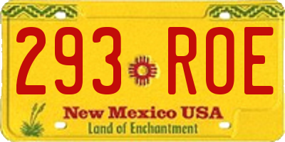 NM license plate 293ROE