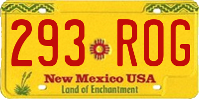NM license plate 293ROG