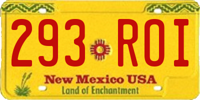 NM license plate 293ROI