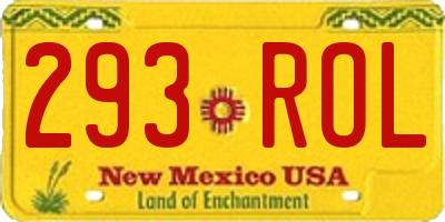 NM license plate 293ROL