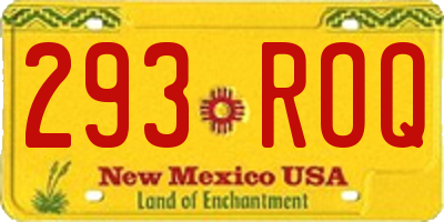 NM license plate 293ROQ