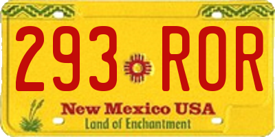 NM license plate 293ROR