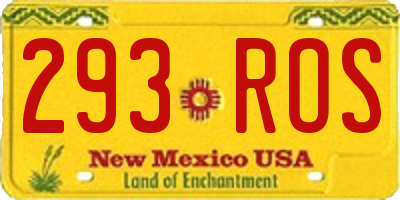 NM license plate 293ROS