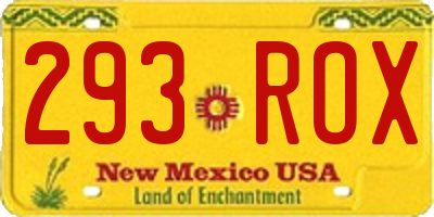NM license plate 293ROX