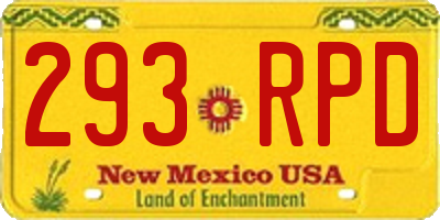 NM license plate 293RPD