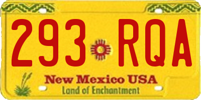 NM license plate 293RQA