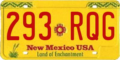 NM license plate 293RQG