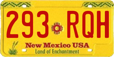 NM license plate 293RQH