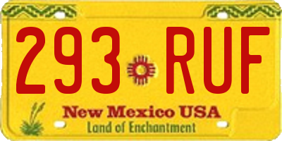 NM license plate 293RUF