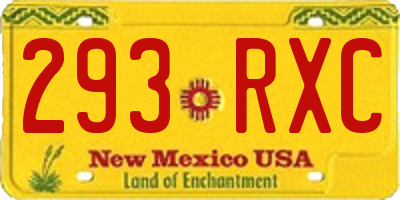 NM license plate 293RXC