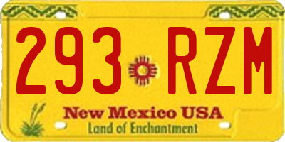 NM license plate 293RZM