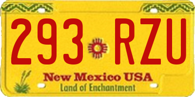 NM license plate 293RZU