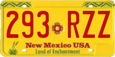 NM license plate 293RZZ