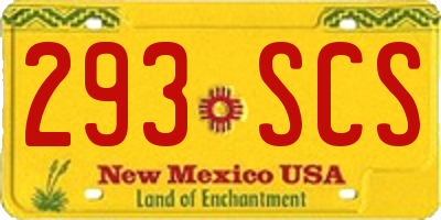 NM license plate 293SCS