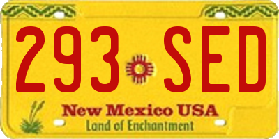 NM license plate 293SED