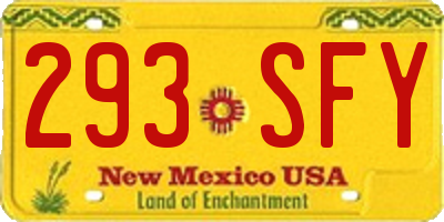 NM license plate 293SFY