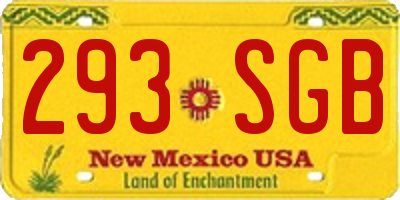 NM license plate 293SGB