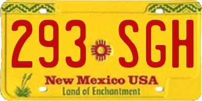 NM license plate 293SGH
