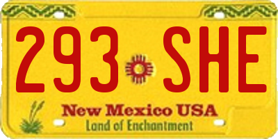 NM license plate 293SHE