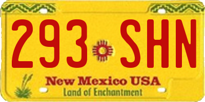 NM license plate 293SHN