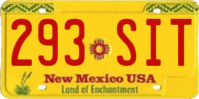 NM license plate 293SIT