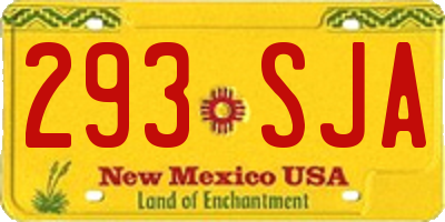 NM license plate 293SJA