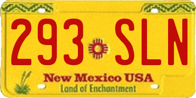 NM license plate 293SLN