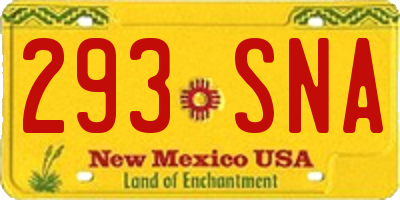 NM license plate 293SNA
