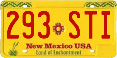 NM license plate 293STI