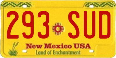 NM license plate 293SUD
