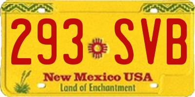 NM license plate 293SVB
