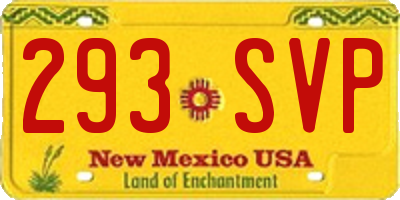 NM license plate 293SVP