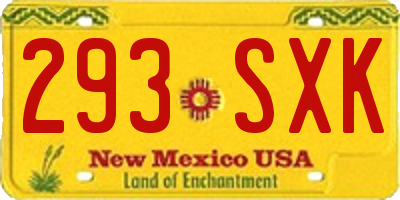 NM license plate 293SXK