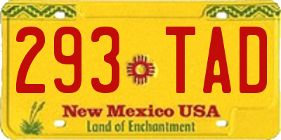 NM license plate 293TAD