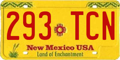 NM license plate 293TCN