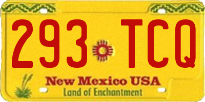 NM license plate 293TCQ