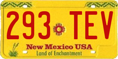 NM license plate 293TEV