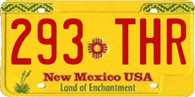 NM license plate 293THR