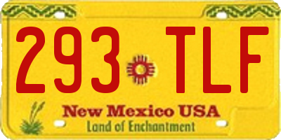 NM license plate 293TLF