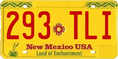 NM license plate 293TLI