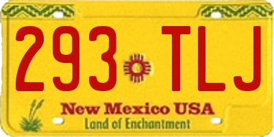 NM license plate 293TLJ