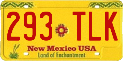 NM license plate 293TLK